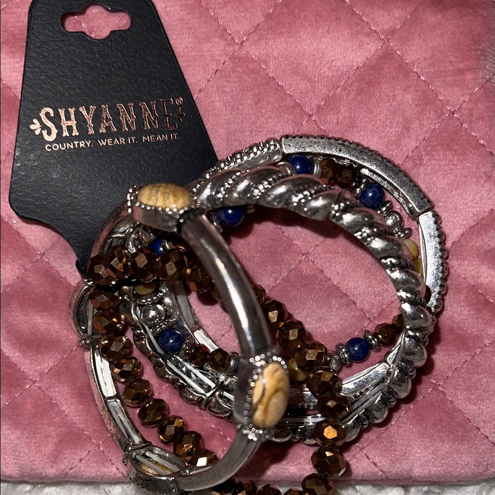 Shyanne Silver and Blue Bracelet Set